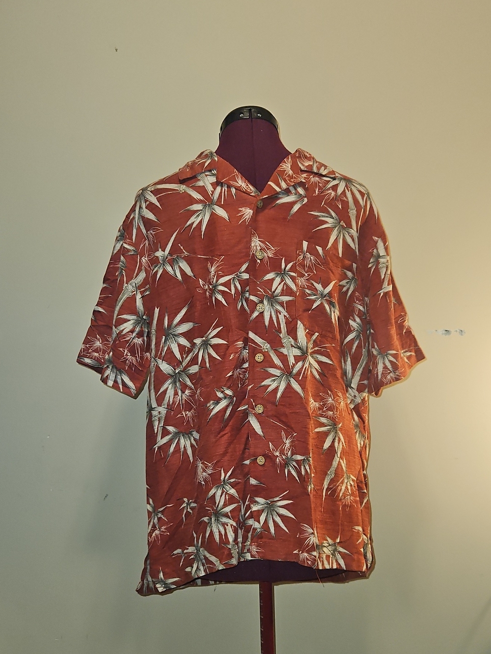 Men's Short-Sleeve Hawaiian Silk Shirt